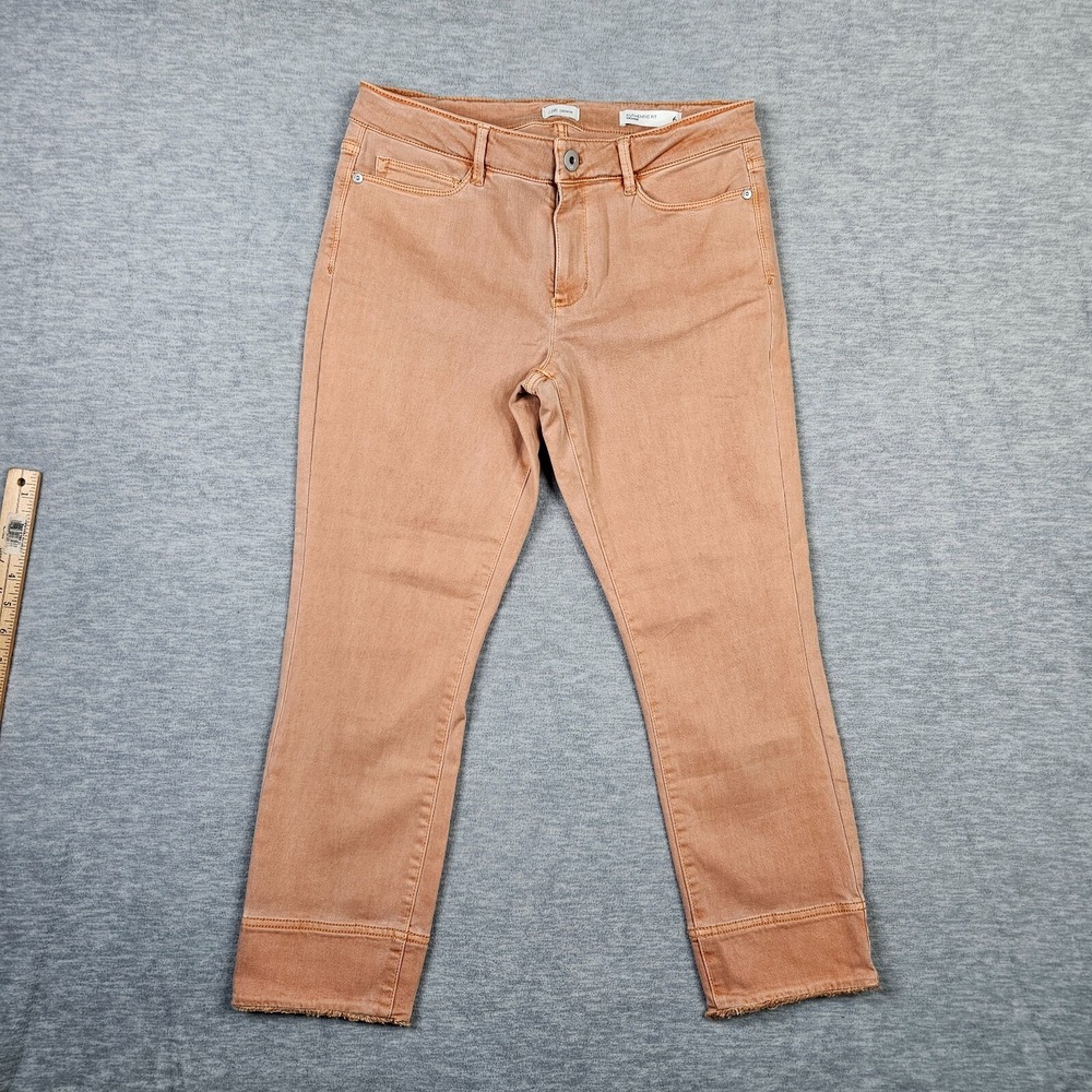 J.JILL Denim Women's Authentic fit Cropped Jeans Pink Size 6